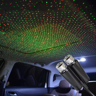 Car USB Star Sky Ceiling Light – USB-Powered Star Projector for GM Cars (Red/Blue or Red/Green)
