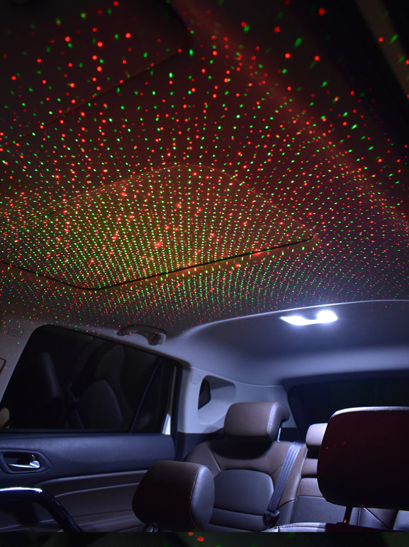 Car USB Star Sky Ceiling Light – USB-Powered Star Projector for GM Cars, Red & Blue or Red & Green What Else You Got?