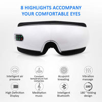 Healing Eye Massager with Heat & Bluetooth Music – 4D Airbag Pressure, Spa Relaxation at Home