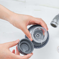 Soap-Dispensing Dish Brush – Push-Button Kitchen Scrub Brush
