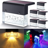 Solar Crystal-Glow RGB Step & Fence Light - Effortless Outdoor Illumination
