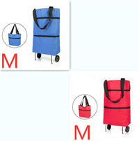 Foldable Grocery Cart with Wheels – Waterproof Reusable Shopping Bag on Wheels