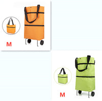 Foldable Grocery Cart with Wheels – Waterproof Reusable Shopping Bag on Wheels