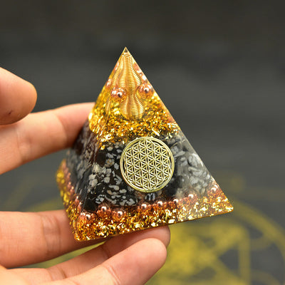 Sacred Energy Pyramid: Orgonite Chakra Healing Cube for Peace, Protection & Divine Balance