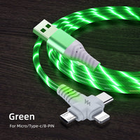 Fast Charge Streamer Data Cable - 3-in-1 Type-C Charging Solution
