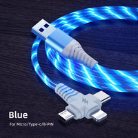 Fast Charge Streamer Data Cable - 3-in-1 Type-C Charging Solution