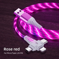 Fast Charge Streamer Data Cable - 3-in-1 Type-C Charging Solution