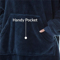 Ultra-Cozy Oversized Fleece Hoodie Blanket with Big Pocket – Warm Wearable Sweatshirt for Women