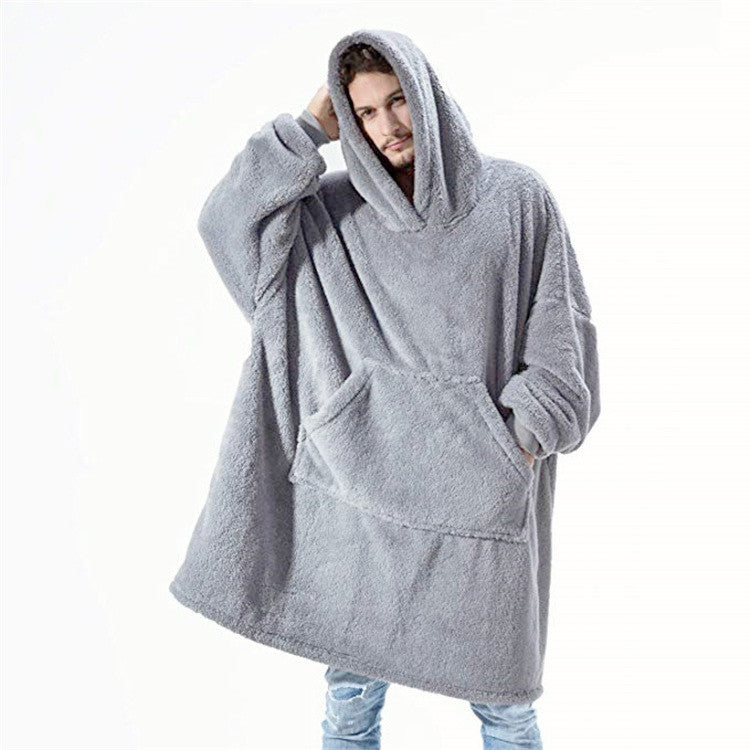 Oversized Wearable Blanket Hoodie – Double-Sided Fleece Sweatshirt with Big Pocket What Else You Got?