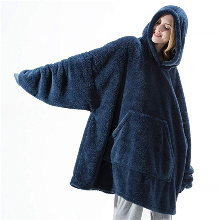 Oversized Wearable Blanket Hoodie – Double-Sided Fleece Sweatshirt with Big Pocket What Else You Got?