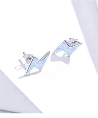 Sterling Silver Lightning Cloud Earrings – S925 Geometric Blue Accent Jewelry