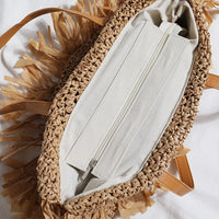 Elegant Tassel Straw Woven Bag - Retro Beach Shoulder Bag for Women