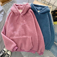 Women’s Cozy Velvet Hoodie with Pockets – Soft & Stylish Loungewear