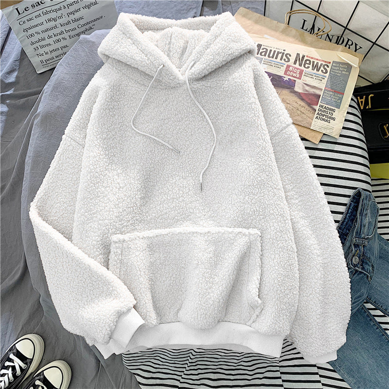 Women’s Plus‑Velvet Hooded Sweatshirt – Cozy Long‑Sleeve Pullover with Pockets What Else You Got?