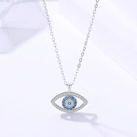 Divine Protection & Elegance: Sterling Silver Demon Eye Necklace - 925 Silver Pendant for Women
