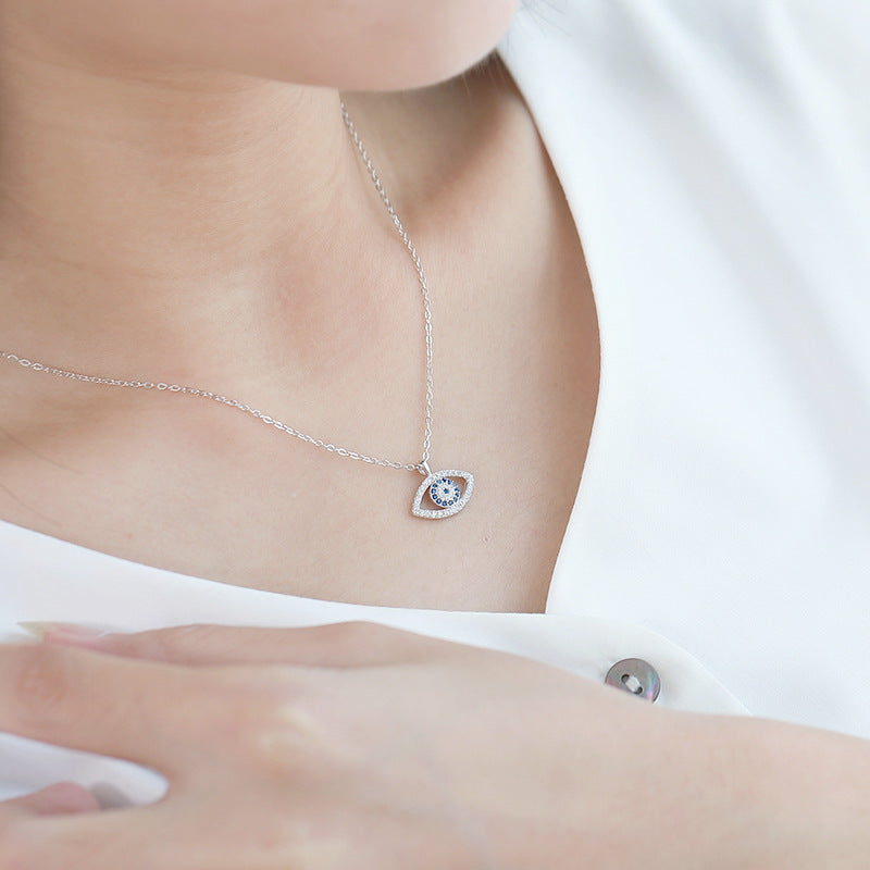 s925 Sterling Silver Jewelry European and American Atmospheric Demon Eye Necklace Eye Pendant What Else You Got?