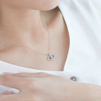 Divine Protection & Elegance: Sterling Silver Demon Eye Necklace - 925 Silver Pendant for Women
