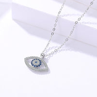 Divine Protection & Elegance: Sterling Silver Demon Eye Necklace - 925 Silver Pendant for Women