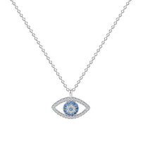 Divine Protection & Elegance: Sterling Silver Demon Eye Necklace - 925 Silver Pendant for Women