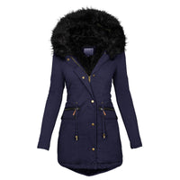 Cozy Women's Winter Parka with Plush Hood - Warm & Stylish Zip-Up Coat