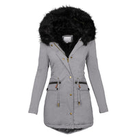 Cozy Women's Winter Parka with Plush Hood - Warm & Stylish Zip-Up Coat