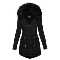 Cozy Women's Winter Parka with Plush Hood - Warm & Stylish Zip-Up Coat