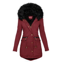 Cozy Women's Winter Parka with Plush Hood - Warm & Stylish Zip-Up Coat
