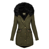 Cozy Women's Winter Parka with Plush Hood - Warm & Stylish Zip-Up Coat