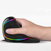 Ergonomic Vertical Gaming Mouse with RGB & 6 Buttons – Wired/Wireless for PC & Laptop – Comfortable & Precise