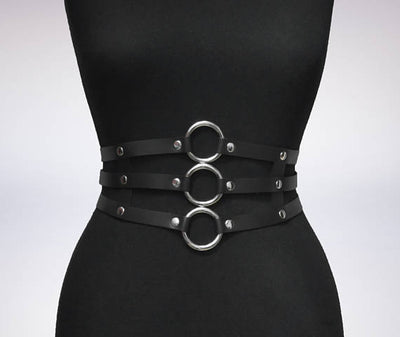 Women's Layered Waist Harness Belt – PU Leather Body Chain Belt