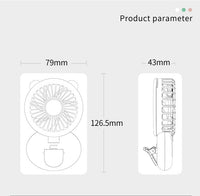 Mini Fan with Built-In LED Light – USB Rechargeable Selfie, Vlog & Desk Fan