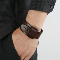 Punk Braided Leather Bracelet – Adjustable Unisex Couple Wristband for Men & Women