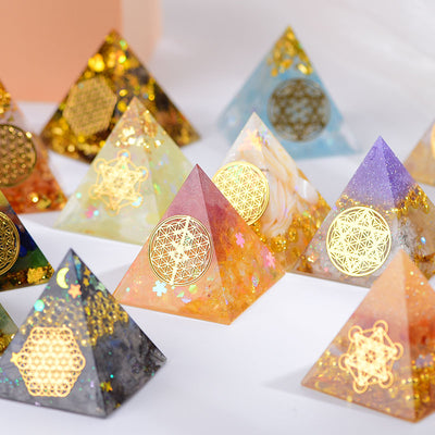 Sacred Orgone Pyramid - EMF Protection & Energy Cleansing with Sacred Geometry Design