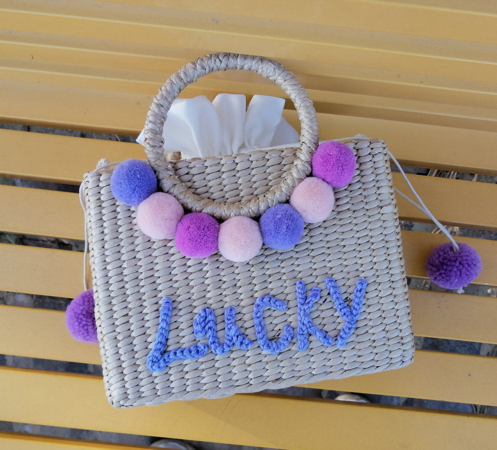 Thailand Straw Bag New Hydrangea Letter Embroidery Straw Handbag What Else You Got?