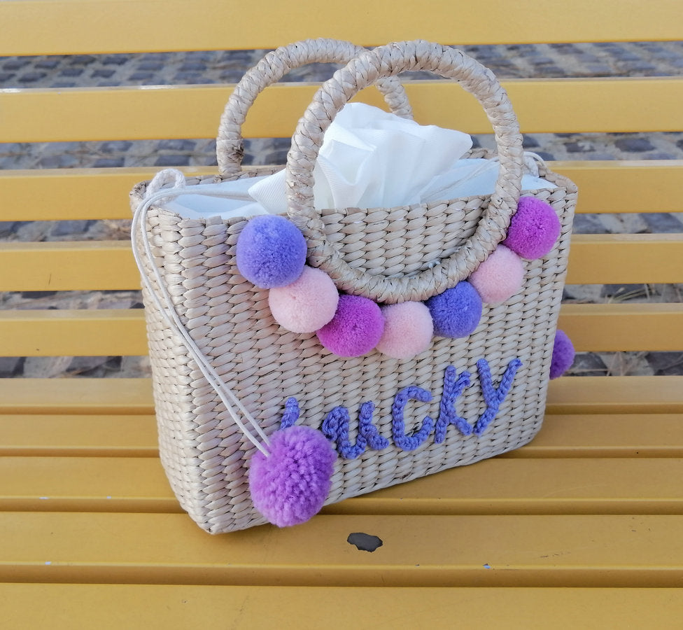 Thailand Straw Bag New Hydrangea Letter Embroidery Straw Handbag What Else You Got?
