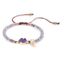 Natural Stone Rope Chain Bracelet – Handmade Quartz Crystal Healing Jewelry for Women – Boho Energy Jewelry – Adjustable Wellness Bracelet