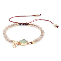 Natural Stone Rope Chain Bracelet – Handmade Quartz Crystal Healing Jewelry for Women – Boho Energy Jewelry – Adjustable Wellness Bracelet