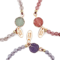 Natural Stone Rope Chain Bracelet – Handmade Quartz Crystal Healing Jewelry for Women – Boho Energy Jewelry – Adjustable Wellness Bracelet