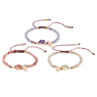 Natural Stone Rope Chain Bracelet – Handmade Quartz Crystal Healing Jewelry for Women – Boho Energy Jewelry – Adjustable Wellness Bracelet