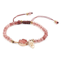 Natural Stone Rope Chain Bracelet – Handmade Quartz Crystal Healing Jewelry for Women – Boho Energy Jewelry – Adjustable Wellness Bracelet