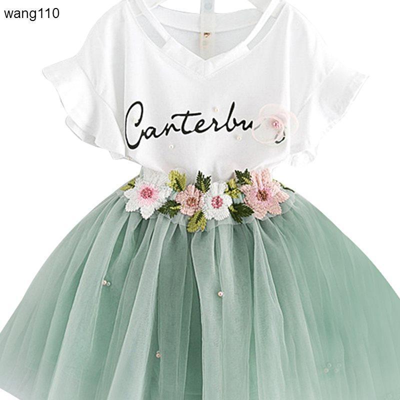 Summer Kids Girls Clothing Sets 2 pcs T-shirt Hole Pants Set What Else You Got?