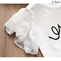 Summer Joy: Trendy 'Hole'-some T-Shirt & Pants Set for Girls (Ages 8-14)