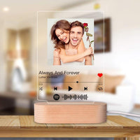 Personalized Christian Photo Music Album Cover Night Light - Engraved Name & Song Frame