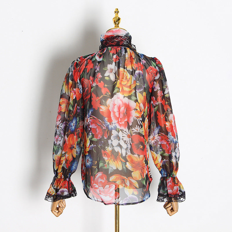 Women's Vintage Floral Chiffon Blouse | Elegant Spring Shirt | Boho Loose Fit Top What Else You Got?