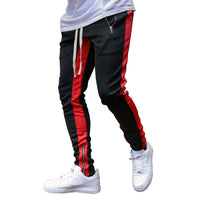 Men's Strappy Zippered Sports Trousers - High-Waisted Athletic Pants for Comfort & Style