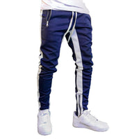 Men's Strappy Zippered Sports Trousers - High-Waisted Athletic Pants for Comfort & Style