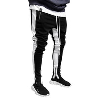 Men's Strappy Zippered Sports Trousers - High-Waisted Athletic Pants for Comfort & Style