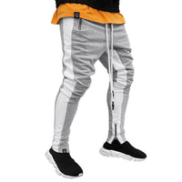 Men's Strappy Zippered Sports Trousers - High-Waisted Athletic Pants for Comfort & Style