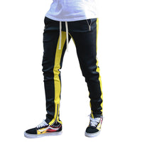 Men's Strappy Zippered Sports Trousers - High-Waisted Athletic Pants for Comfort & Style