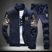 Elegant Two-Piece Casual Cardigan Sweater Suit for Men - Comfortable & Stylish